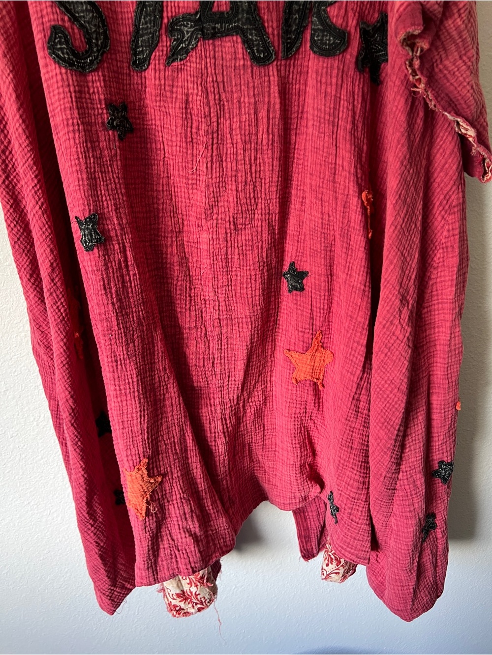 Oli & Hali Starry Night Kimono Duster Jacket Embroidered Stars OS - Picture 6 of 7
